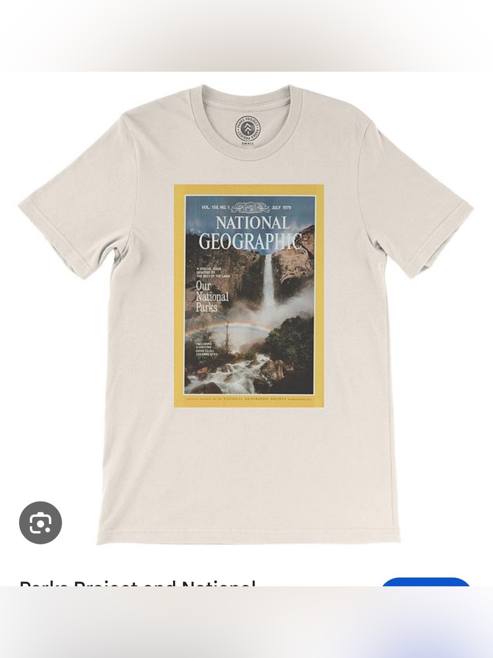 National Geographic White Tee with Yellow-Trim Nature Graphic